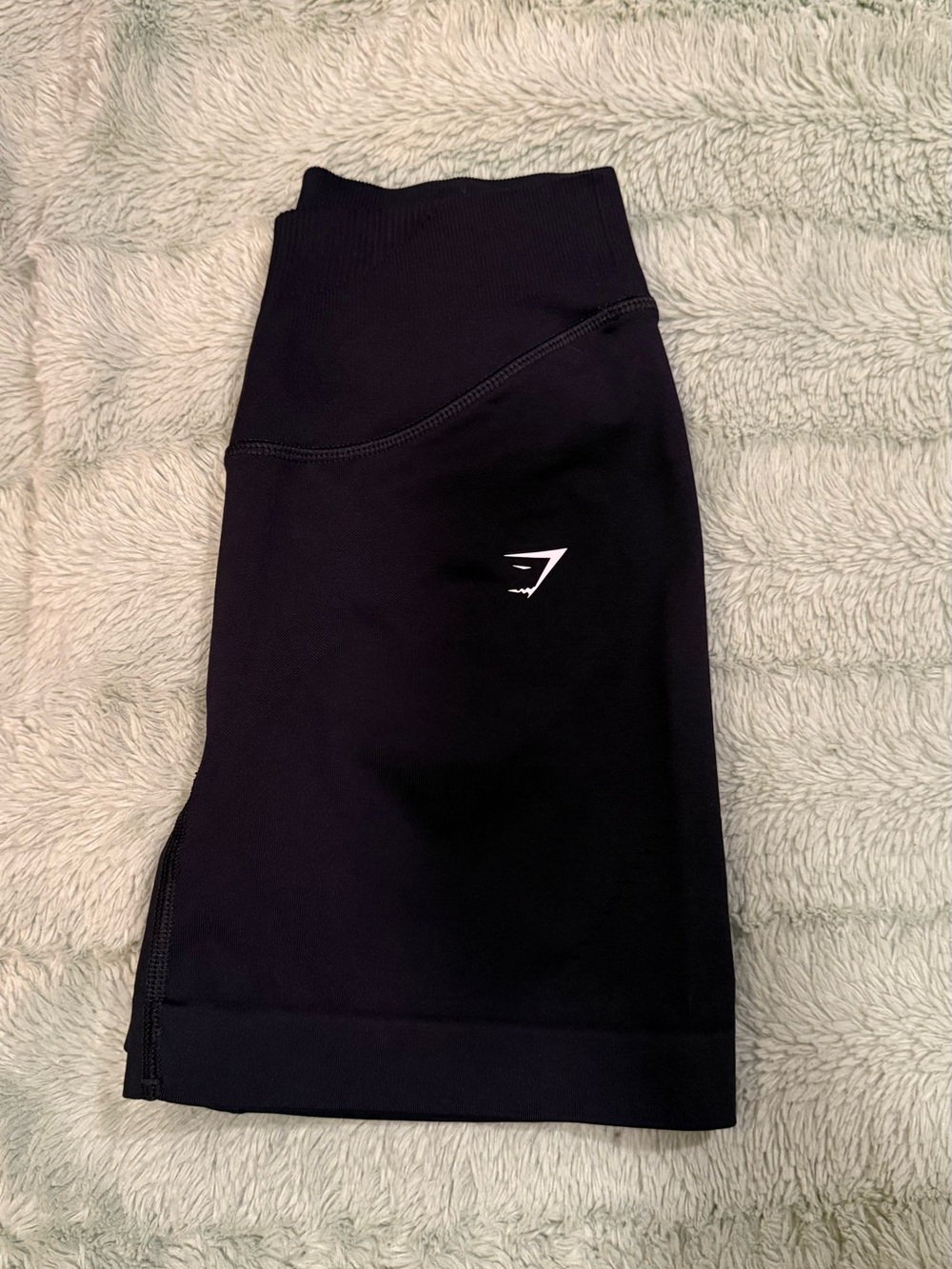 Gymshark Black High-Rise Bike Shorts with White Logo
